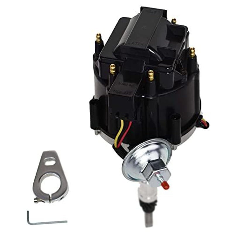 A-Team Performance Six Cylinder Complete HEI Distributor - 65K Coil & Automotive Wire - CNC Shaft & Distributor Assembly - Compatible with Toyota FJ40, FJ60 & GM Straight-6 Engines - Image 1